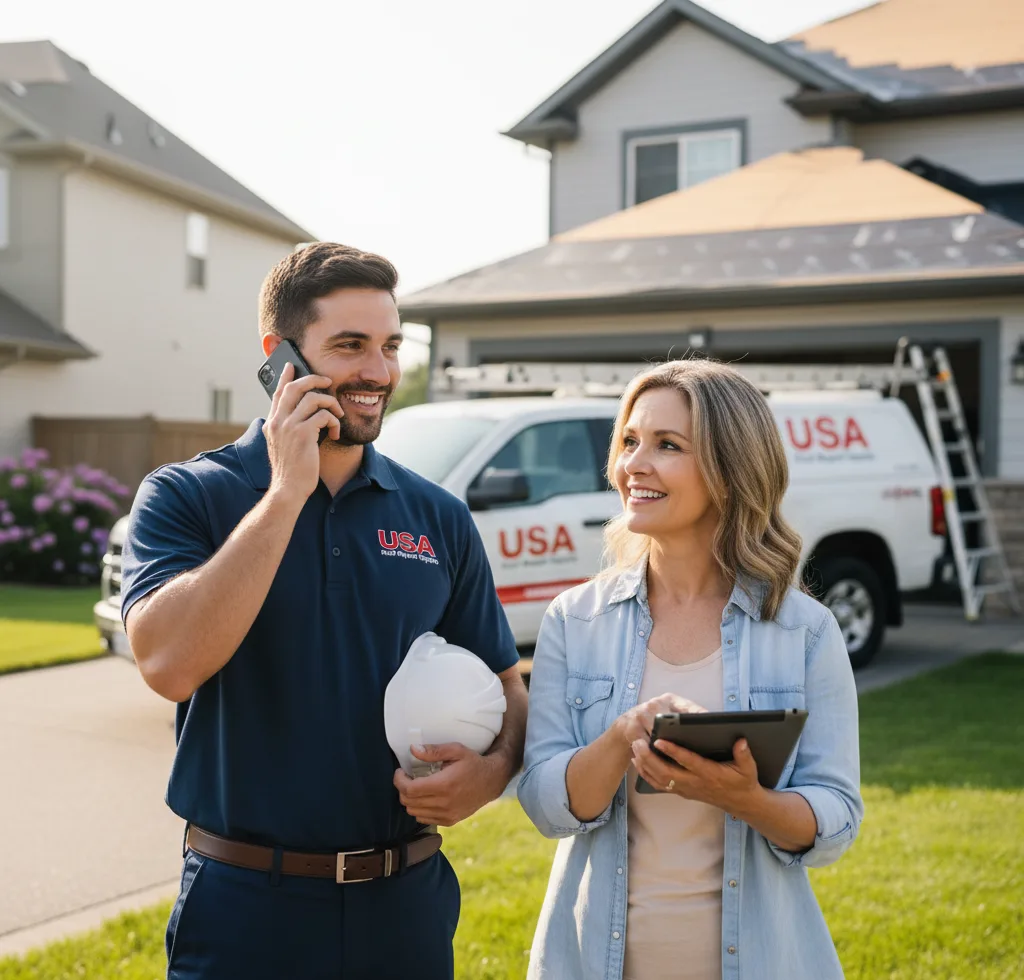 USA Roof Repair Experts customer support in Le Claire